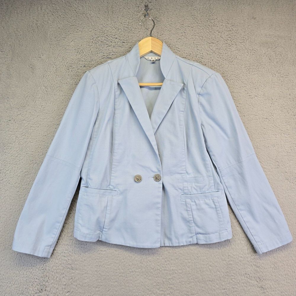 CAbi Blazer Womens 6‎ Blue Double Breasted Chambray Business Preppy Academia 725